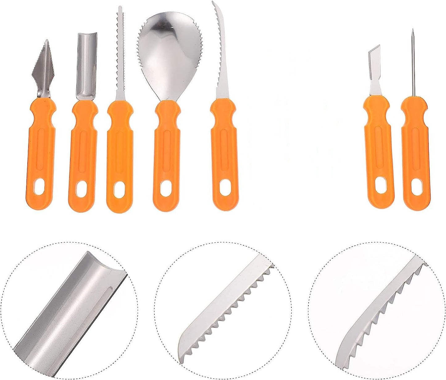 Premium Pumpkin Carving Set - 7 Piece Stainless Steel Tools - Cake Pops Parties