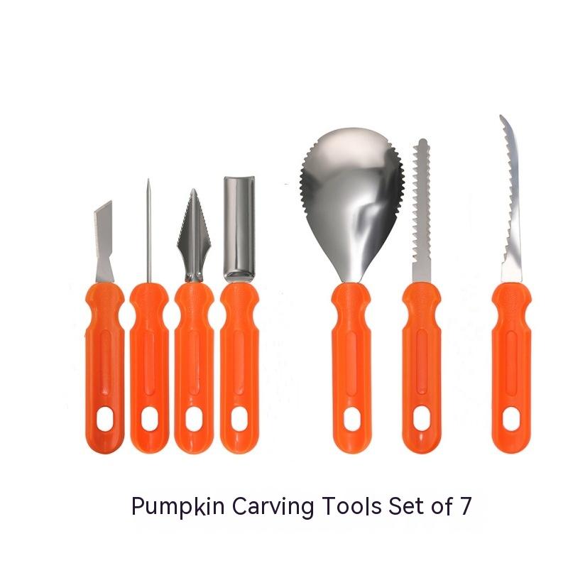 Premium Pumpkin Carving Set - 7 Piece Stainless Steel Tools - Cake Pops Parties