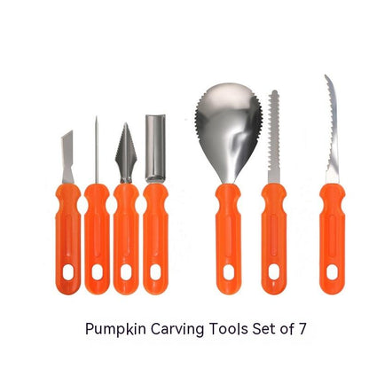 Premium Pumpkin Carving Set - 7 Piece Stainless Steel Tools - Cake Pops Parties