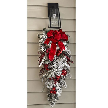 Premium Red Flocking Christmas Wreath - Cake Pops Parties