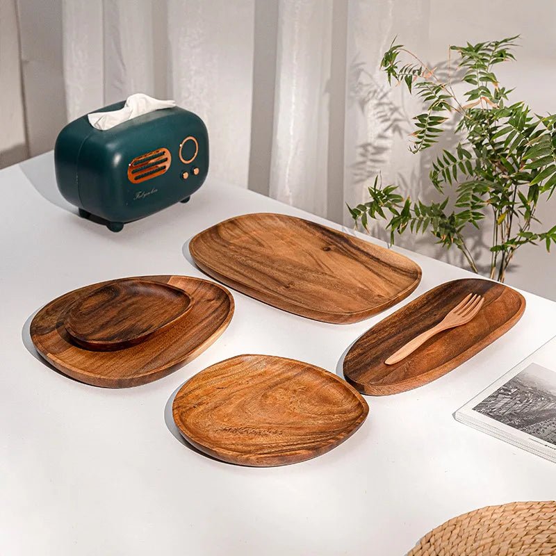 Premium Solid Wood Oval Plate Set - Cake Pops Parties