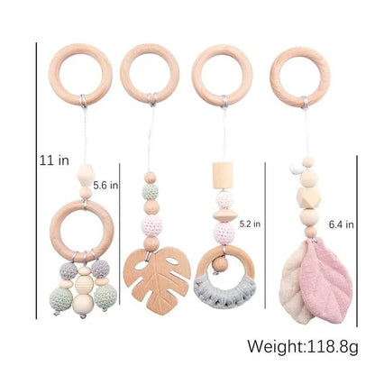 Premium Wooden Rattle Teether Set - Cake Pops Parties
