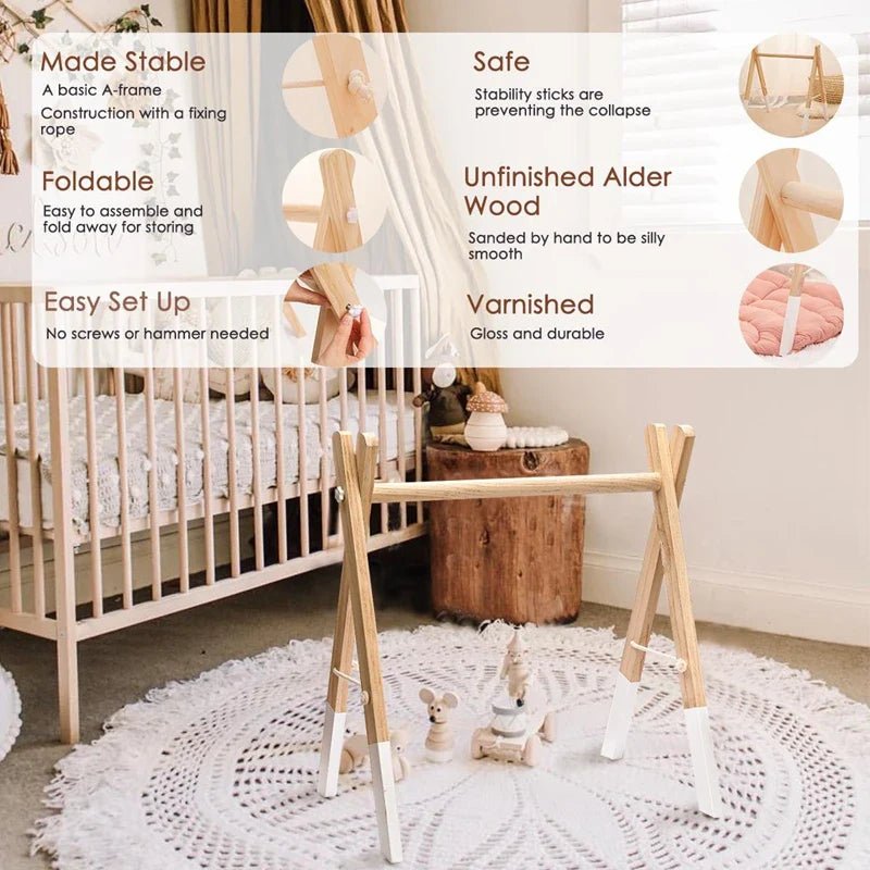 Premium Wooden Rattle Teether Set - Cake Pops Parties