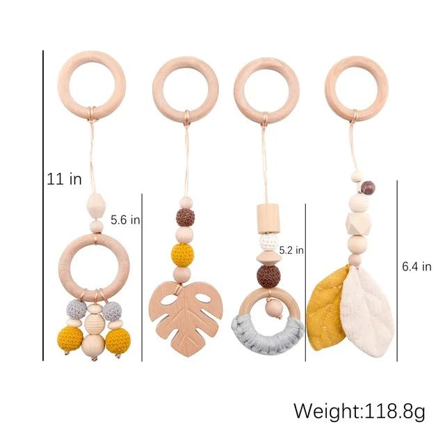 Premium Wooden Rattle Teether Set - Cake Pops Parties