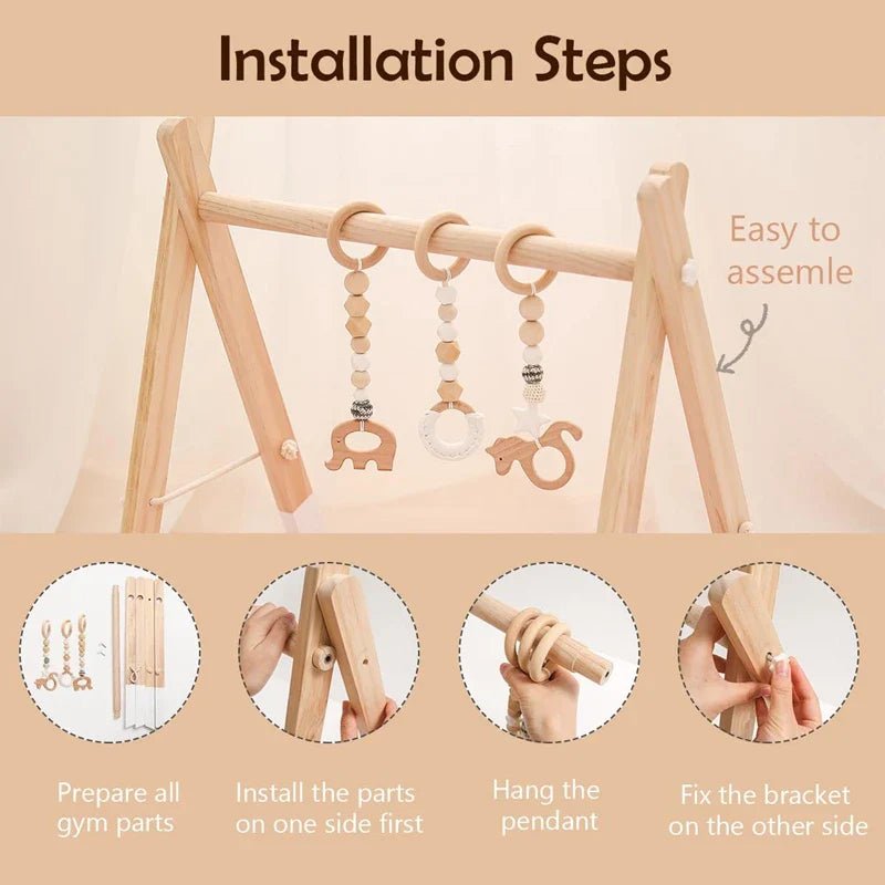 Premium Wooden Rattle Teether Set - Cake Pops Parties