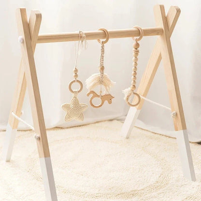 Premium Wooden Rattle Teether Set - Cake Pops Parties