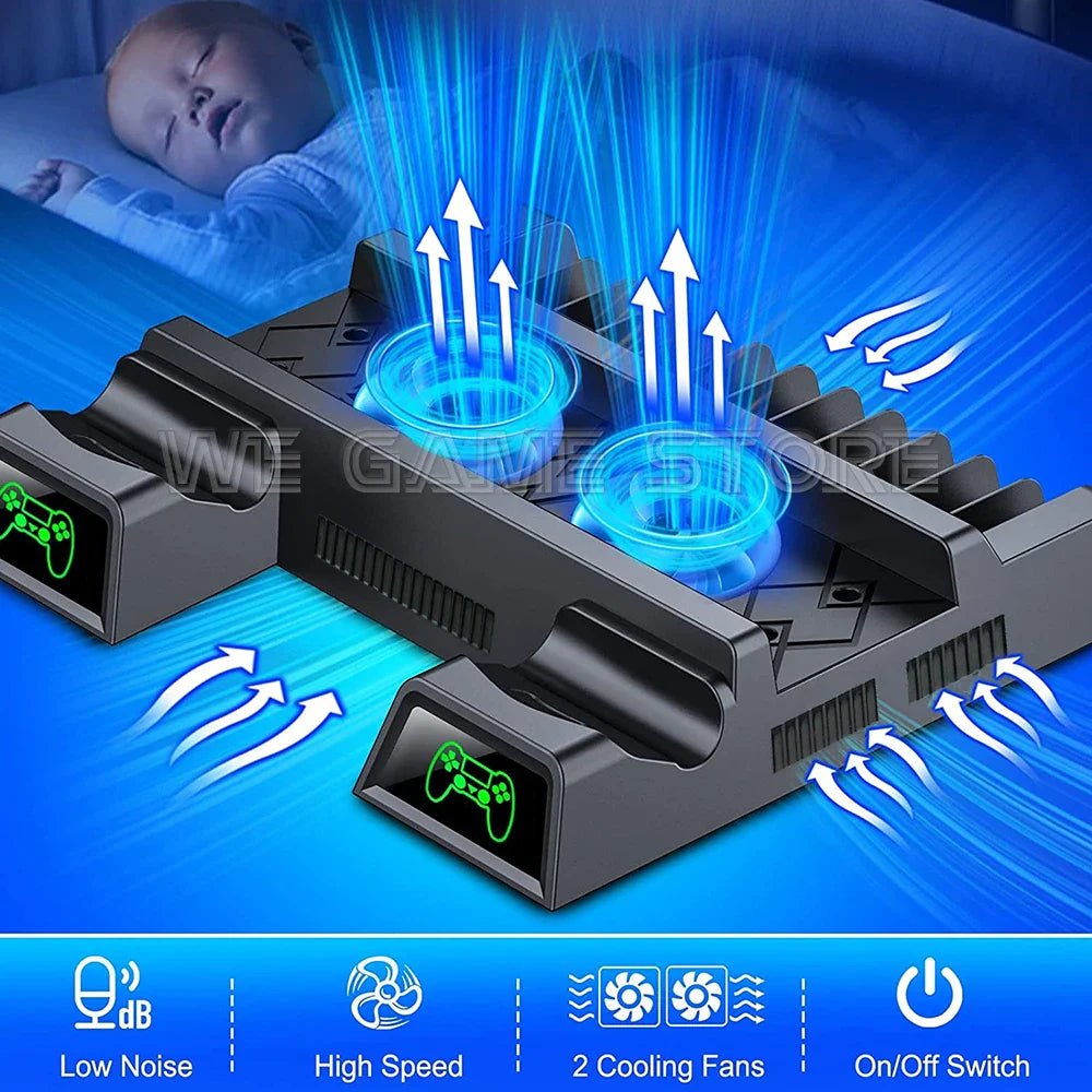 PS4 Cooling Fan Stand & Dual Controller Charger - Cake Pops Parties