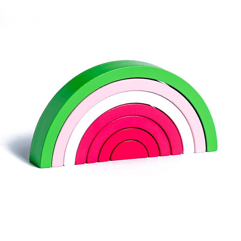 Rainbow Wooden Block Puzzle Set - Cake Pops Parties
