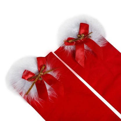 Red Long Bow Christmas Stockings - Cake Pops Parties