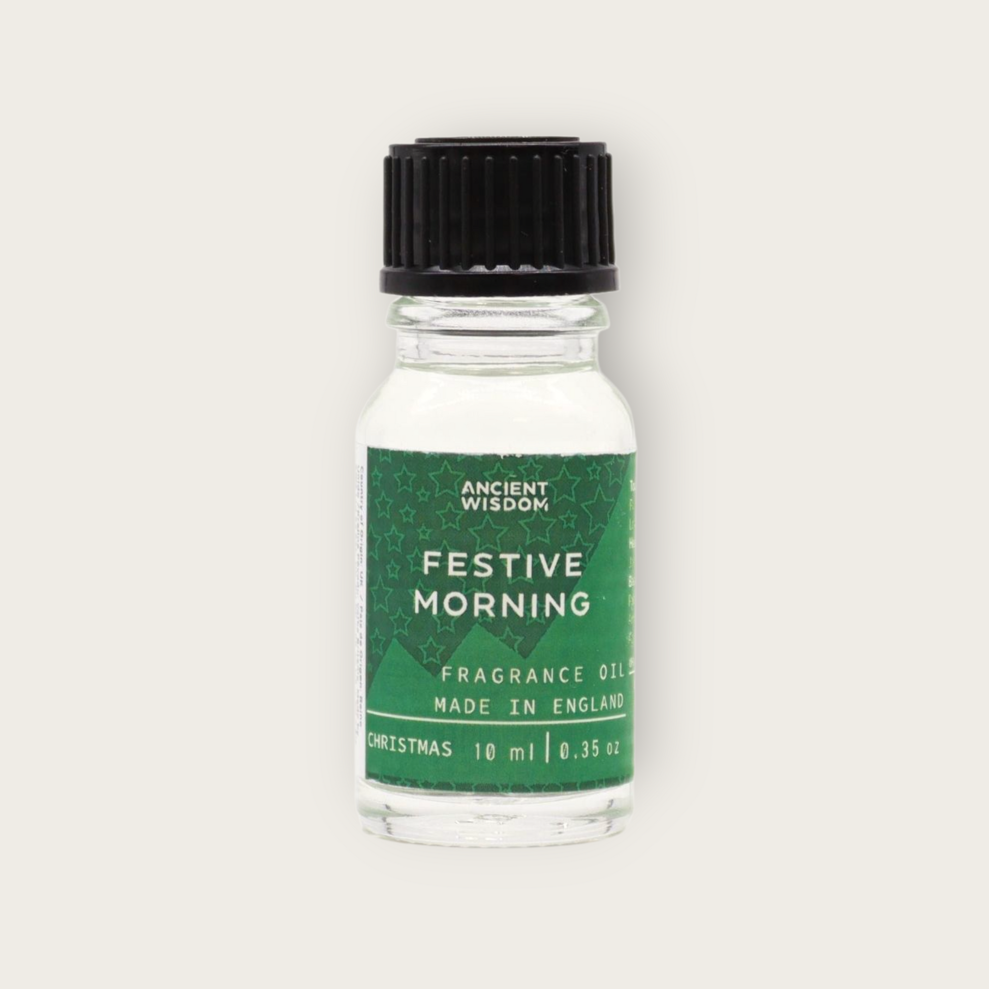 Festive Morning Fragrance Oil 10ml perfect for creating a cozy atmosphere at home. Ideal as a Christmas gift or stocking filler, this festive fragrance captures winter spice with scents of cinnamon orange and hints of frankincense myrrh. Enhance your home fragrance experience with this luxurious aromatherapy option, making it a wonderful addition to your pamper pack for a white Christmas.