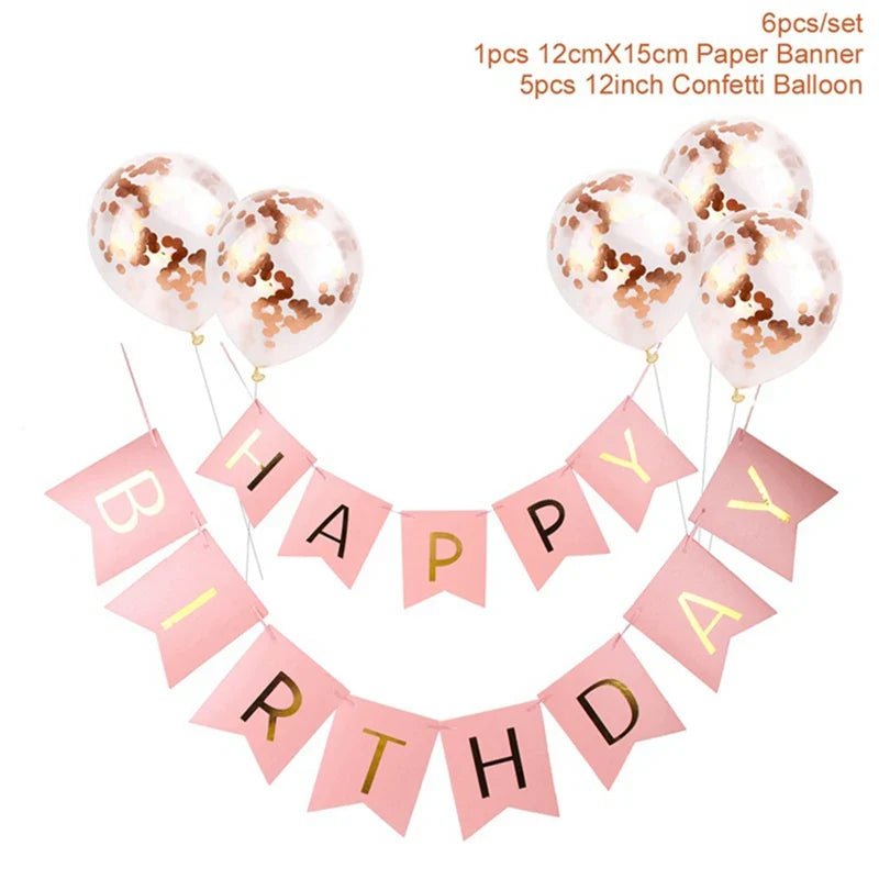 Rose Gold Balloons Set & Confetti - Cake Pops Parties