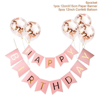 Rose Gold Balloons Set & Confetti - Cake Pops Parties