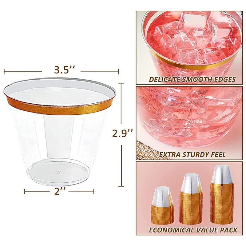 Rose Gold Disposable Party Cups 9oz - Cake Pops Parties