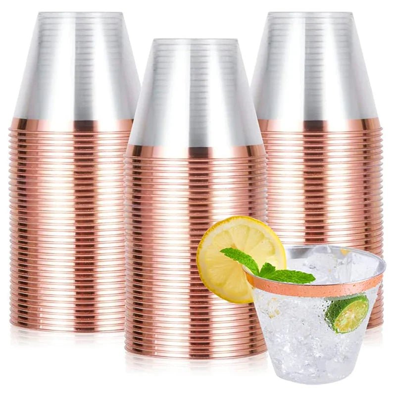 Rose Gold Disposable Party Cups 9oz - Cake Pops Parties