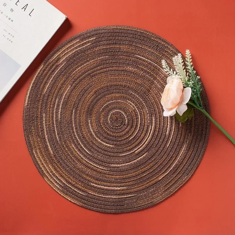 Round Woven Vinyl Placemats Set - Cake Pops Parties