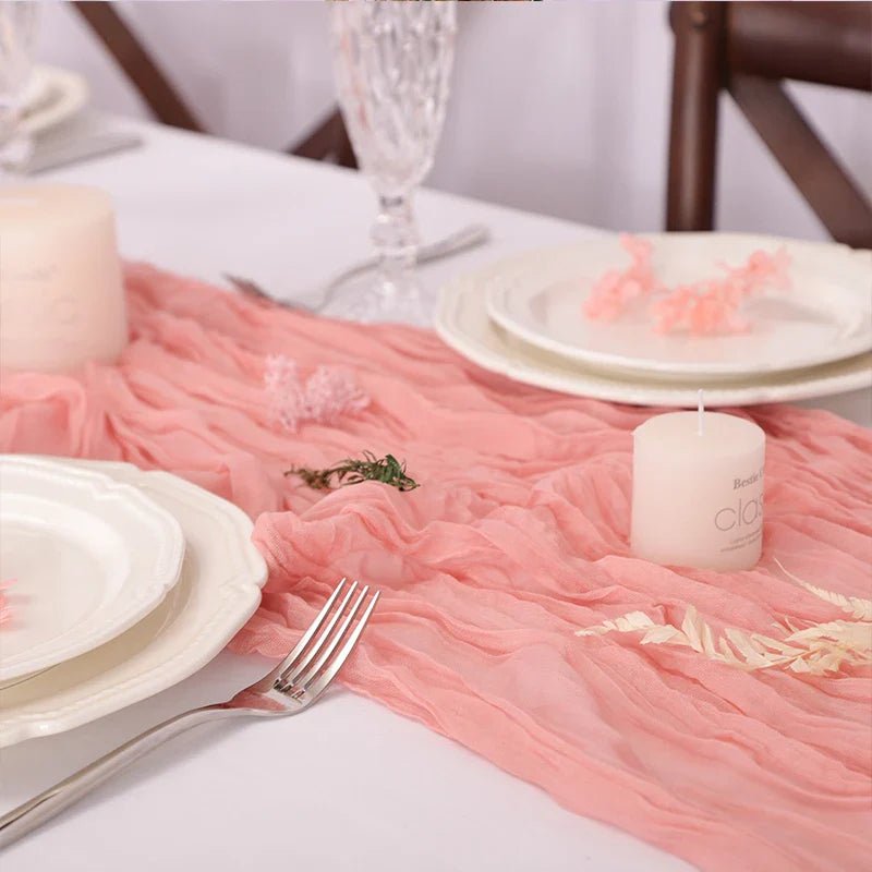Rustic Cheese Gauze Table Runner - Cake Pops Parties
