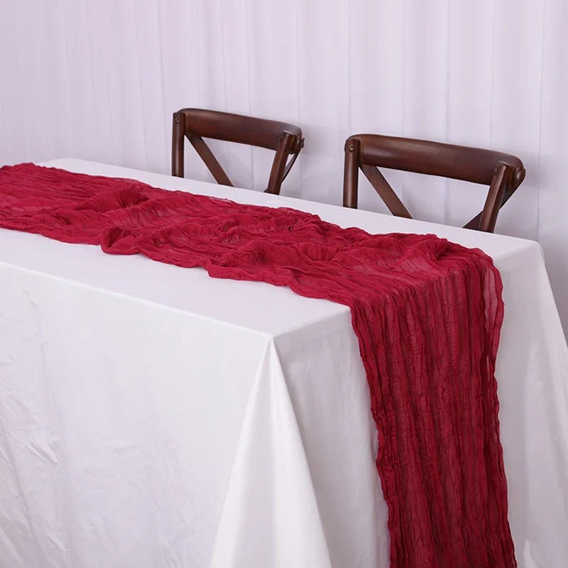 Rustic Cheese Gauze Table Runner - Cake Pops Parties