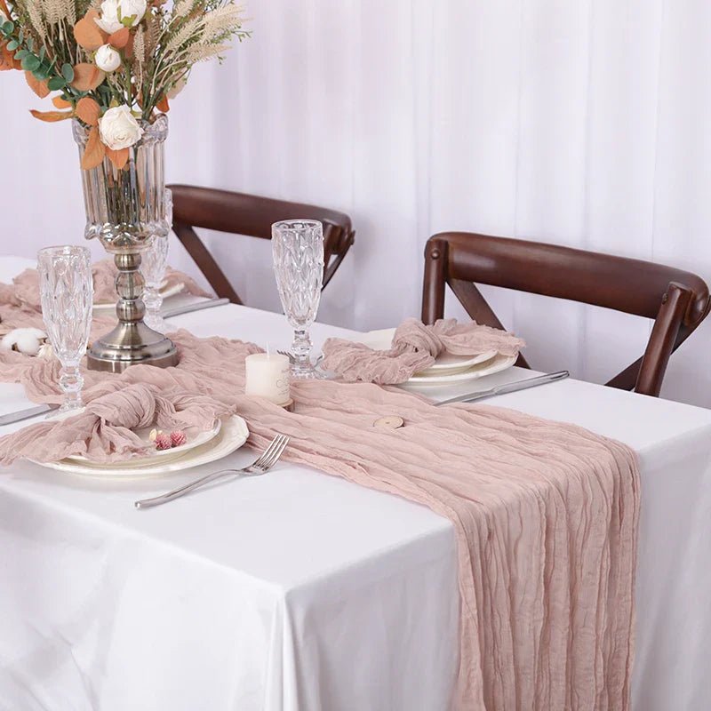 Rustic Cheese Gauze Table Runner - Cake Pops Parties
