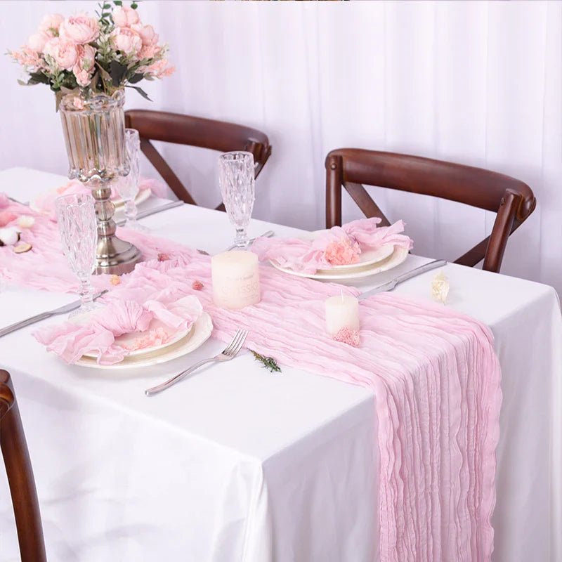 Rustic Cheese Gauze Table Runner - Cake Pops Parties