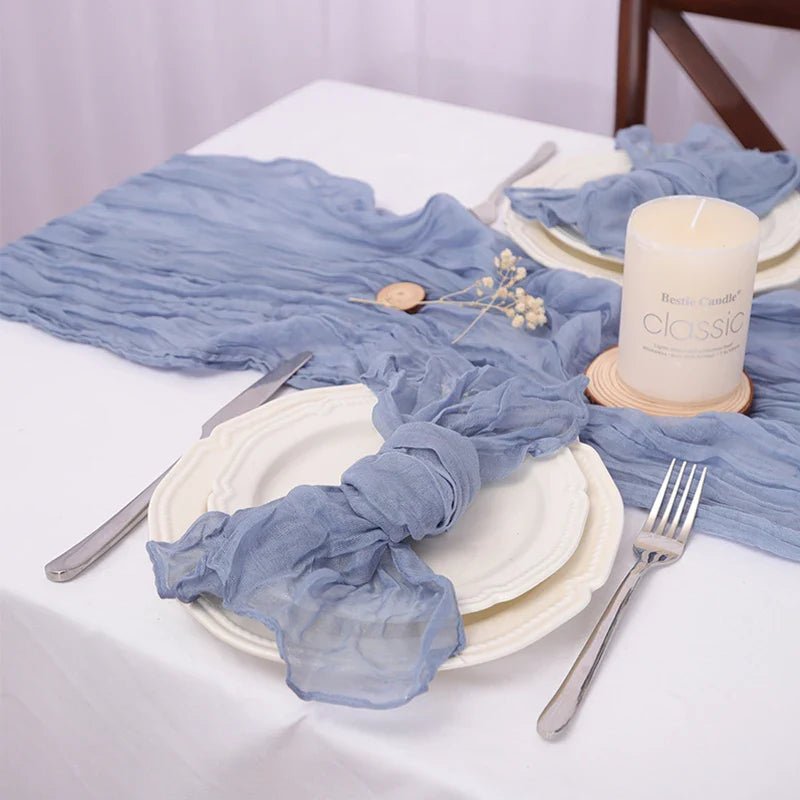 Rustic Cheese Gauze Table Runner - Cake Pops Parties