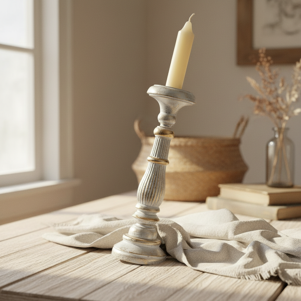 Rustic farmhouse style candle stand