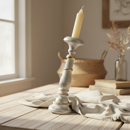 Rustic farmhouse style candle stand