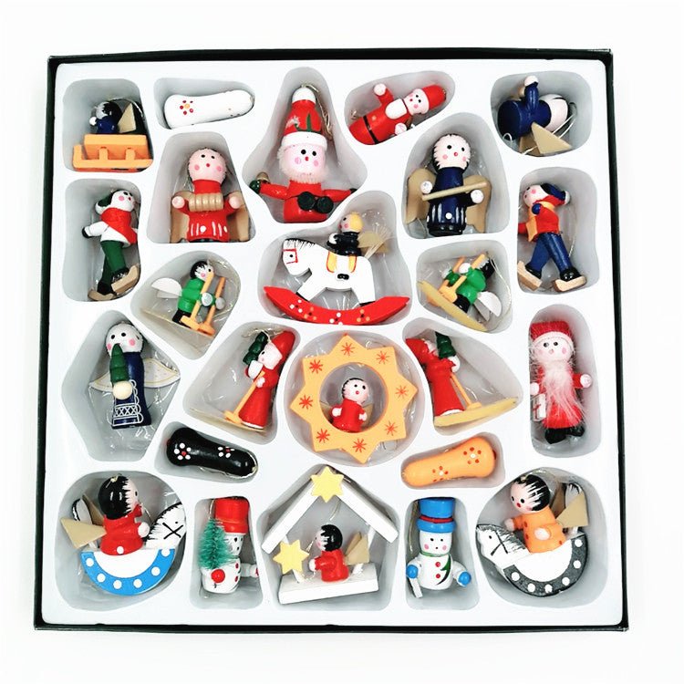 Rustic Wood Christmas Ornaments Set - Cake Pops Parties