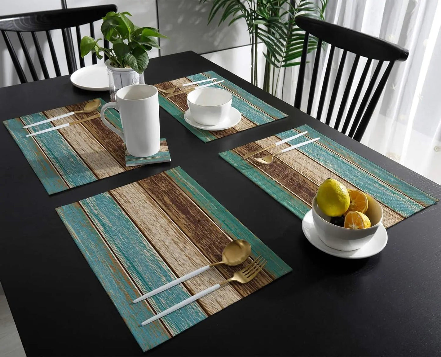 Rustic Wood Texture Placemats Set - Cake Pops Parties