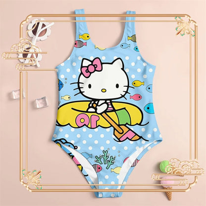 Sanrio Hello Kitty Girls 3D Print Suit | UV Protection Quick - Dry Set - Cake Pops Parties