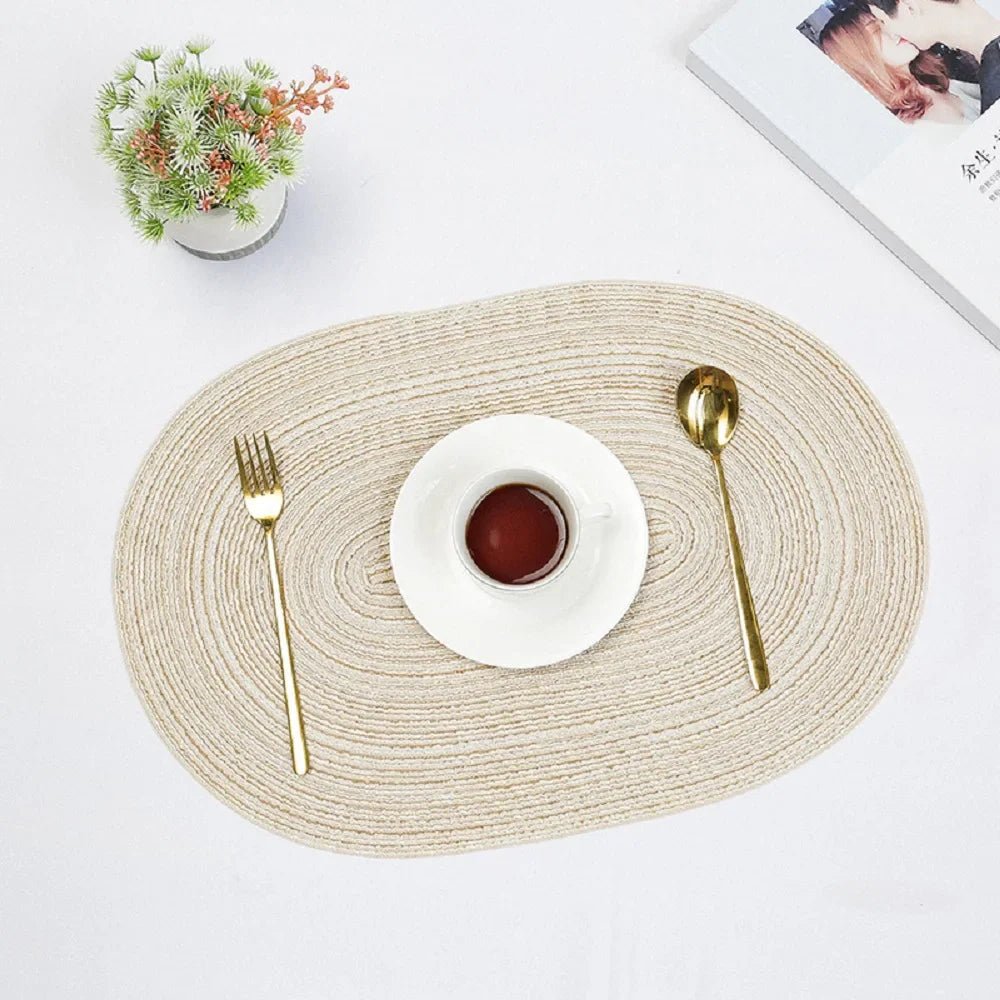 Set of 1/4/6/10 Oval Braided Placemats - Eco - Friendly & Durable - Cake Pops Parties