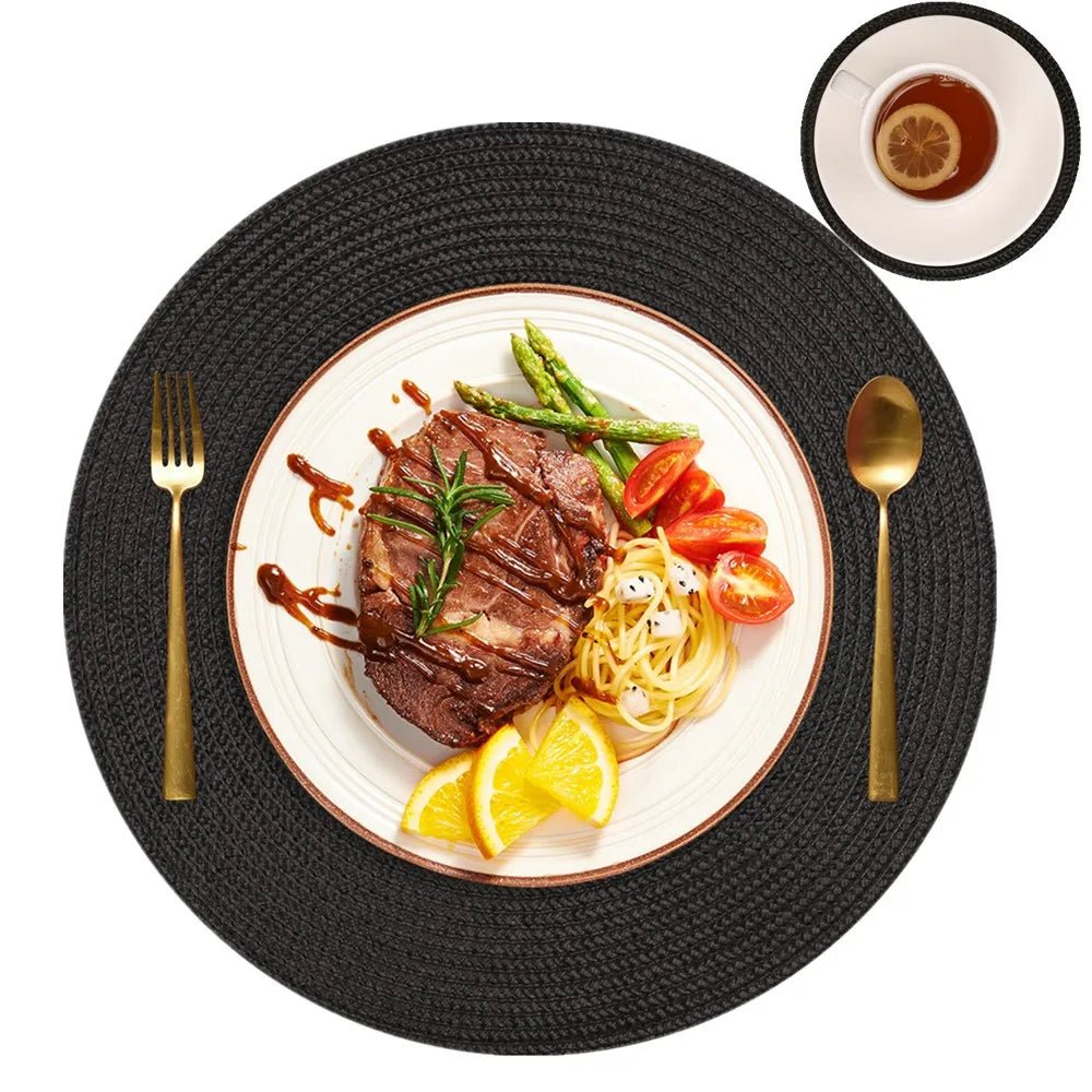Set of 6 Round Braided Placemats - Cake Pops Parties