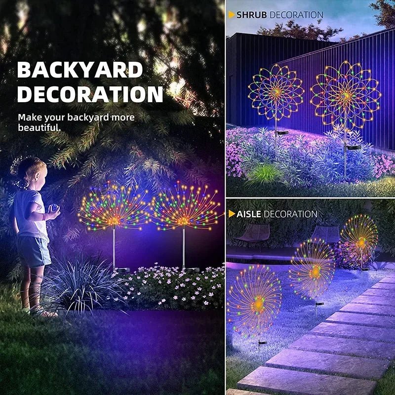 Solar LED Firework Fairy Lights - Outdoor Garden Decoration - Cake Pops Parties