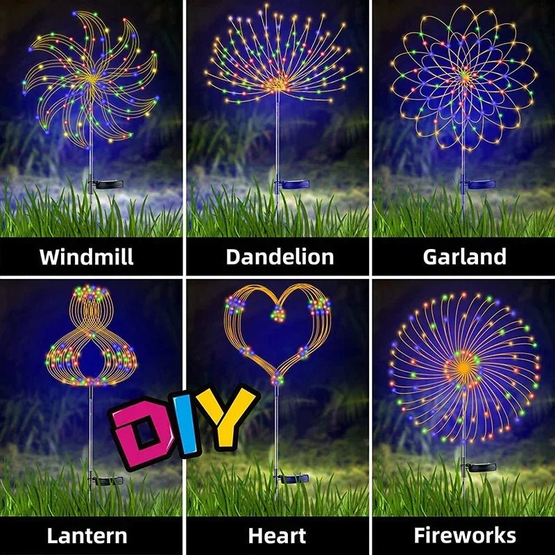 Solar LED Firework Fairy Lights - Outdoor Garden Decoration - Cake Pops Parties