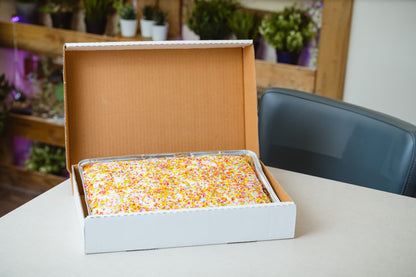 Sprinkle Sponge Cake Traybake - Cake Pops Parties