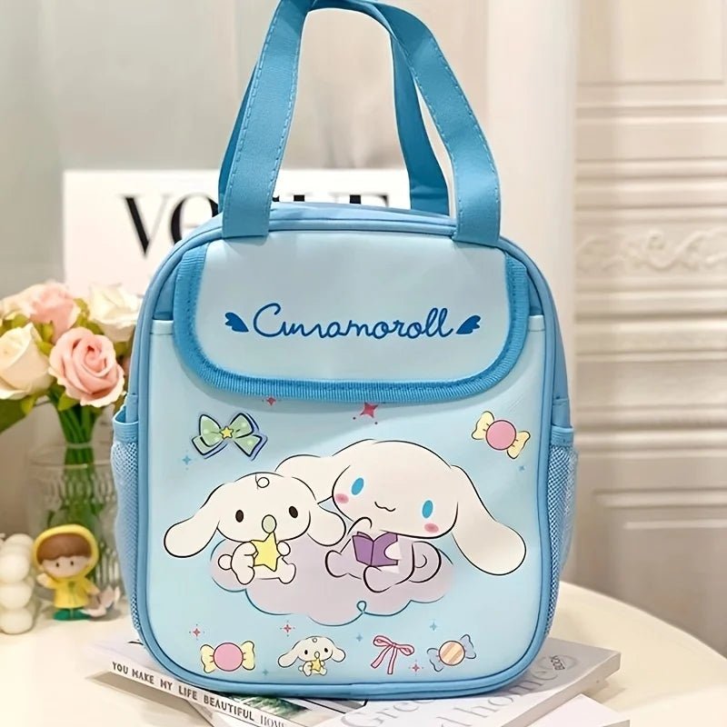Stitch Kuromi Insulated Lunch Bag | Reusable Canvas Tote | Zip Closure - Cake Pops Parties