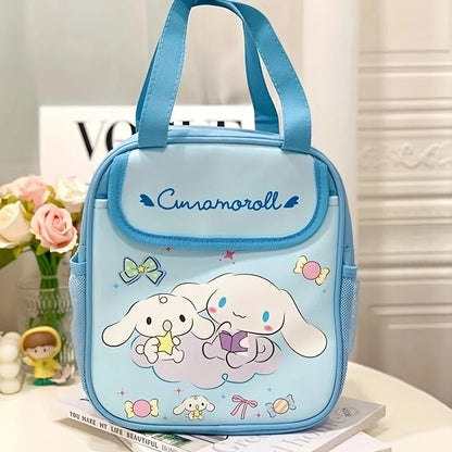 Stitch Kuromi Insulated Lunch Bag | Reusable Canvas Tote | Zip Closure - Cake Pops Parties