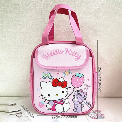 Stitch Kuromi Insulated Lunch Bag | Reusable Canvas Tote | Zip Closure - Cake Pops Parties