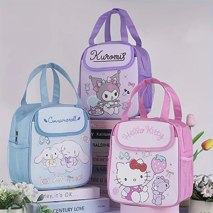 Stitch Kuromi Insulated Lunch Bag | Reusable Canvas Tote | Zip Closure - Cake Pops Parties