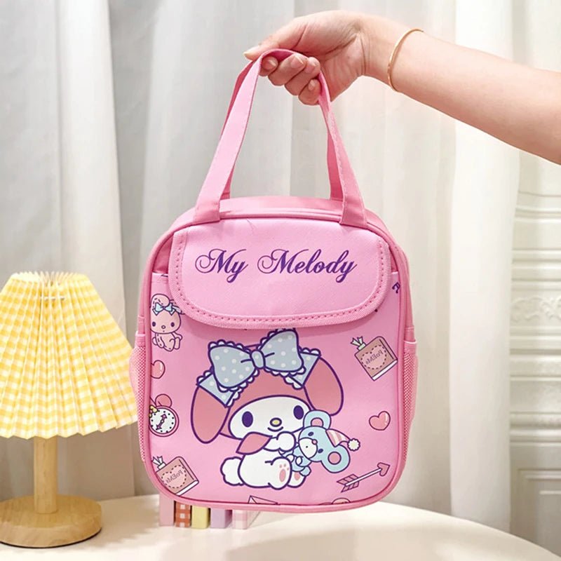 Stitch Kuromi Insulated Lunch Bag | Reusable Canvas Tote | Zip Closure - Cake Pops Parties