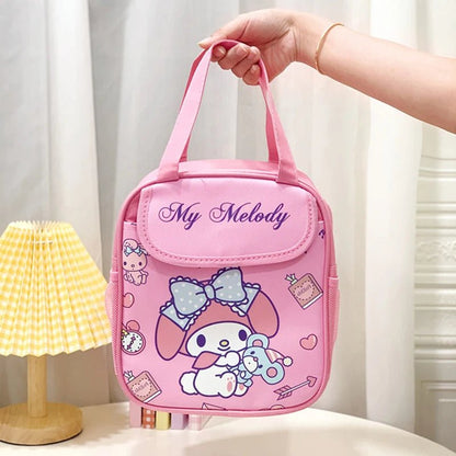 Stitch Kuromi Insulated Lunch Bag | Reusable Canvas Tote | Zip Closure - Cake Pops Parties