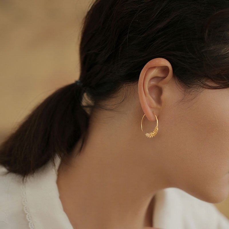 Stylish Wheat Circle Earrings - Cake Pops Parties