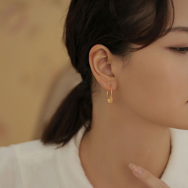 Stylish Wheat Circle Earrings - Cake Pops Parties