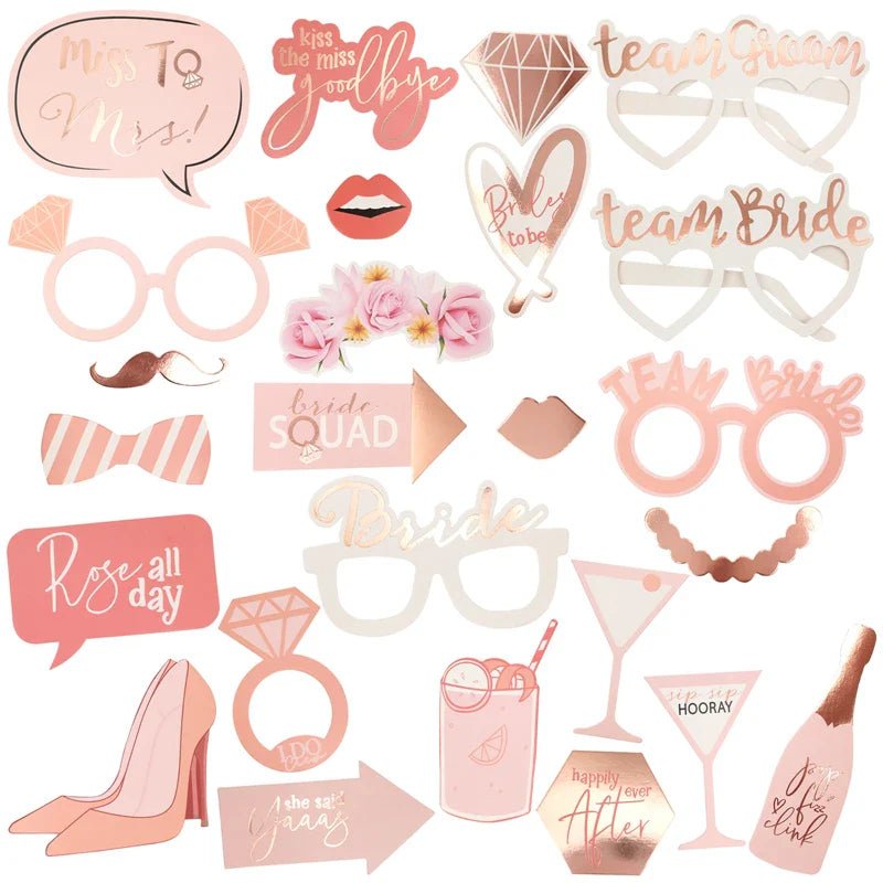 Team Bride Paper Photo Booth Props - Cake Pops Parties