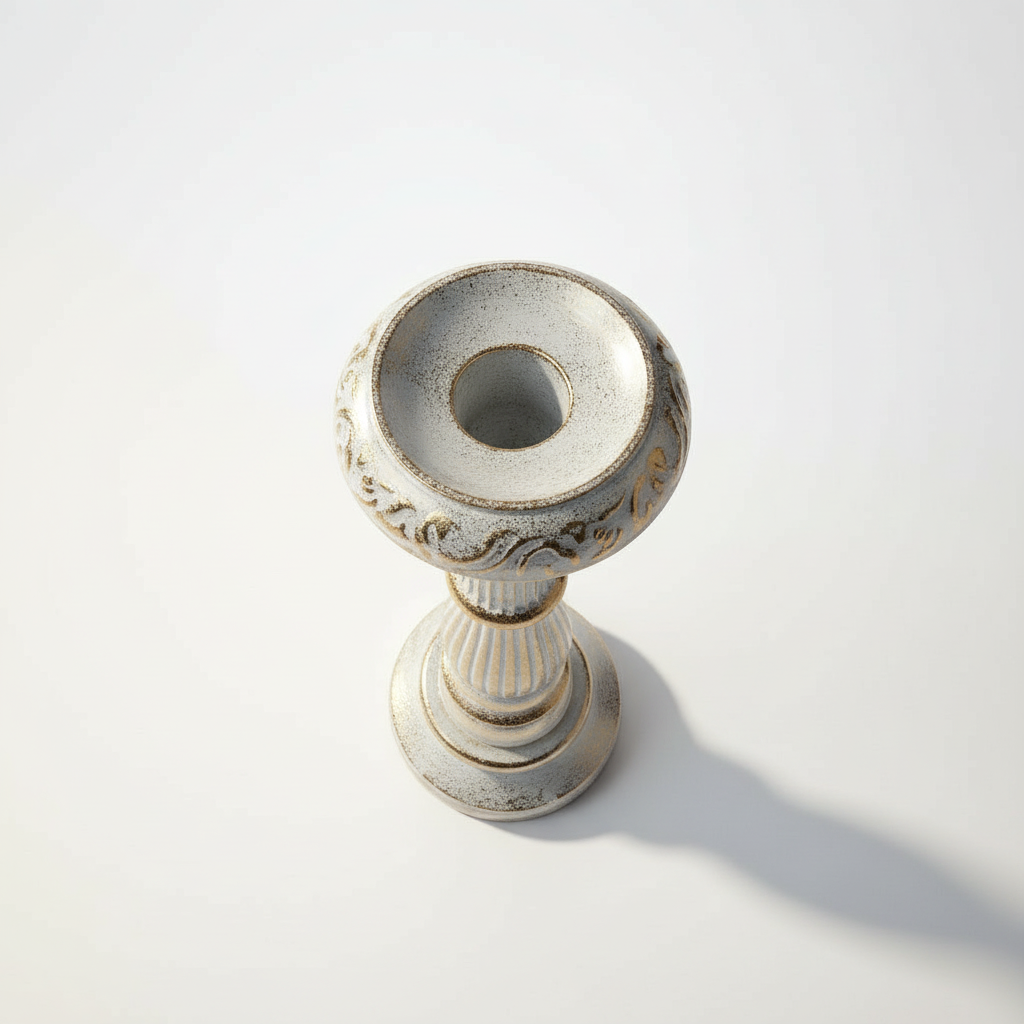 Top-down view of candle stand