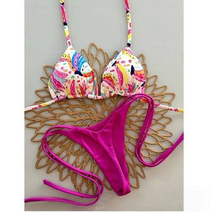 Trendy Printed Bikini Swimsuit | Sexy Beach Swimwear for Seaside Vacations - Cake Pops Parties