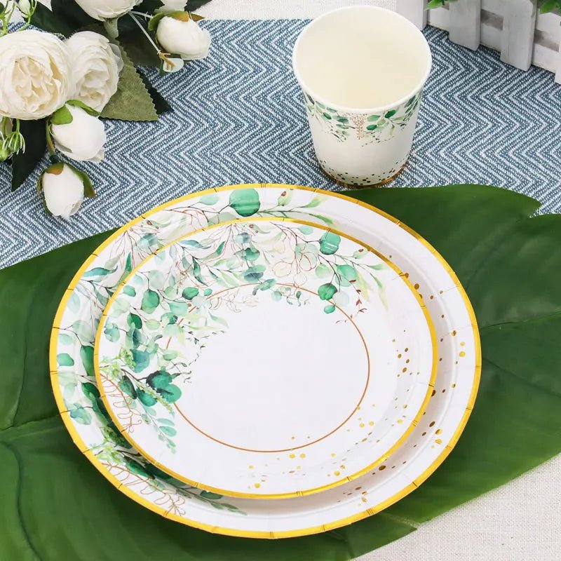 Tropic Greenery Party Paper Plates - Cake Pops Parties