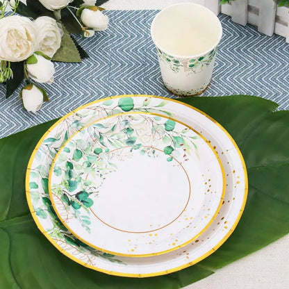 Tropic Greenery Party Paper Plates - Cake Pops Parties