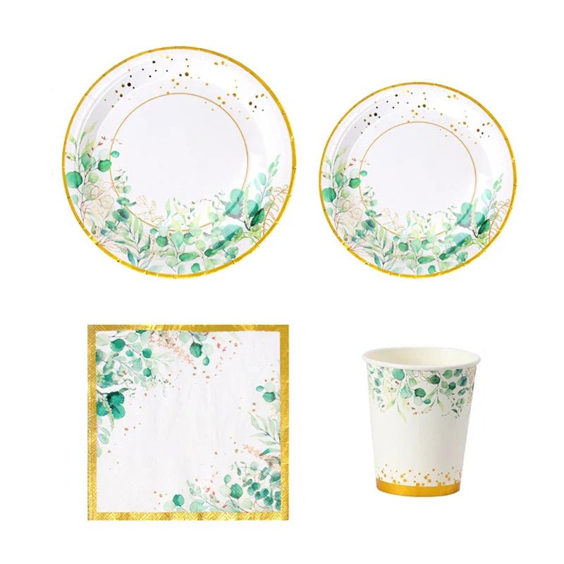 Tropic Greenery Party Paper Plates - Cake Pops Parties