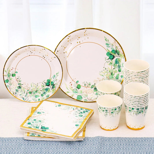 Tropic Greenery Party Paper Plates - Cake Pops Parties