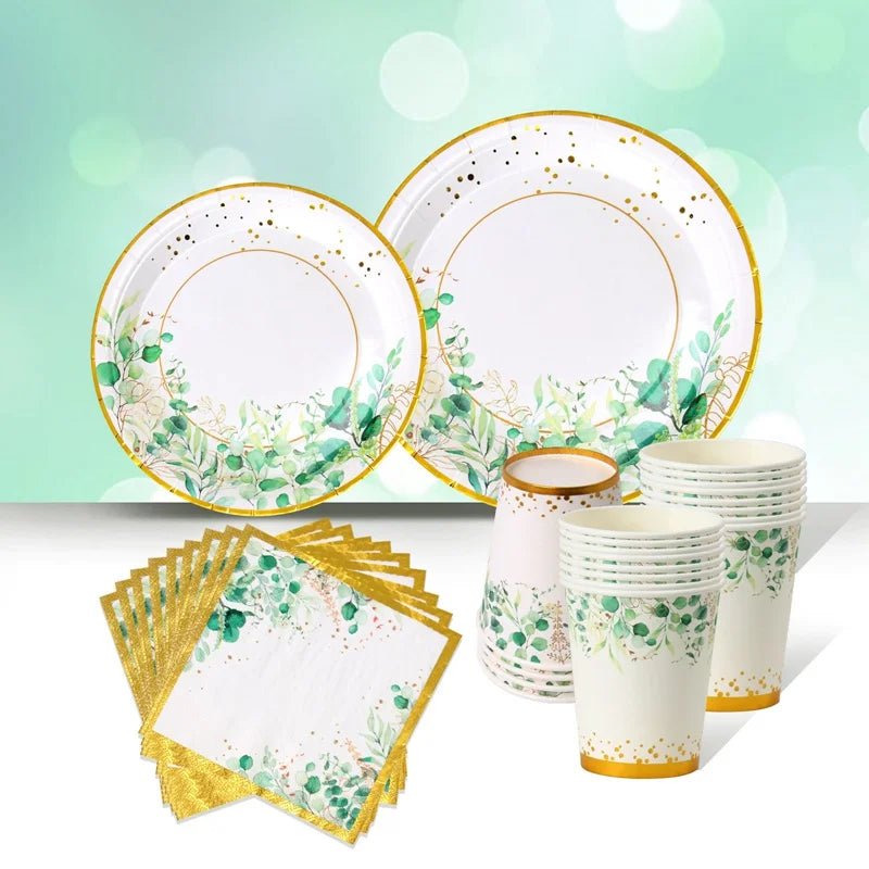Tropic Greenery Party Paper Plates - Cake Pops Parties